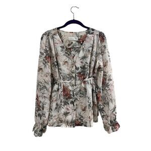 Amy Company Women's Floral Long Sleeve Blouse Size S Multicolor Casual